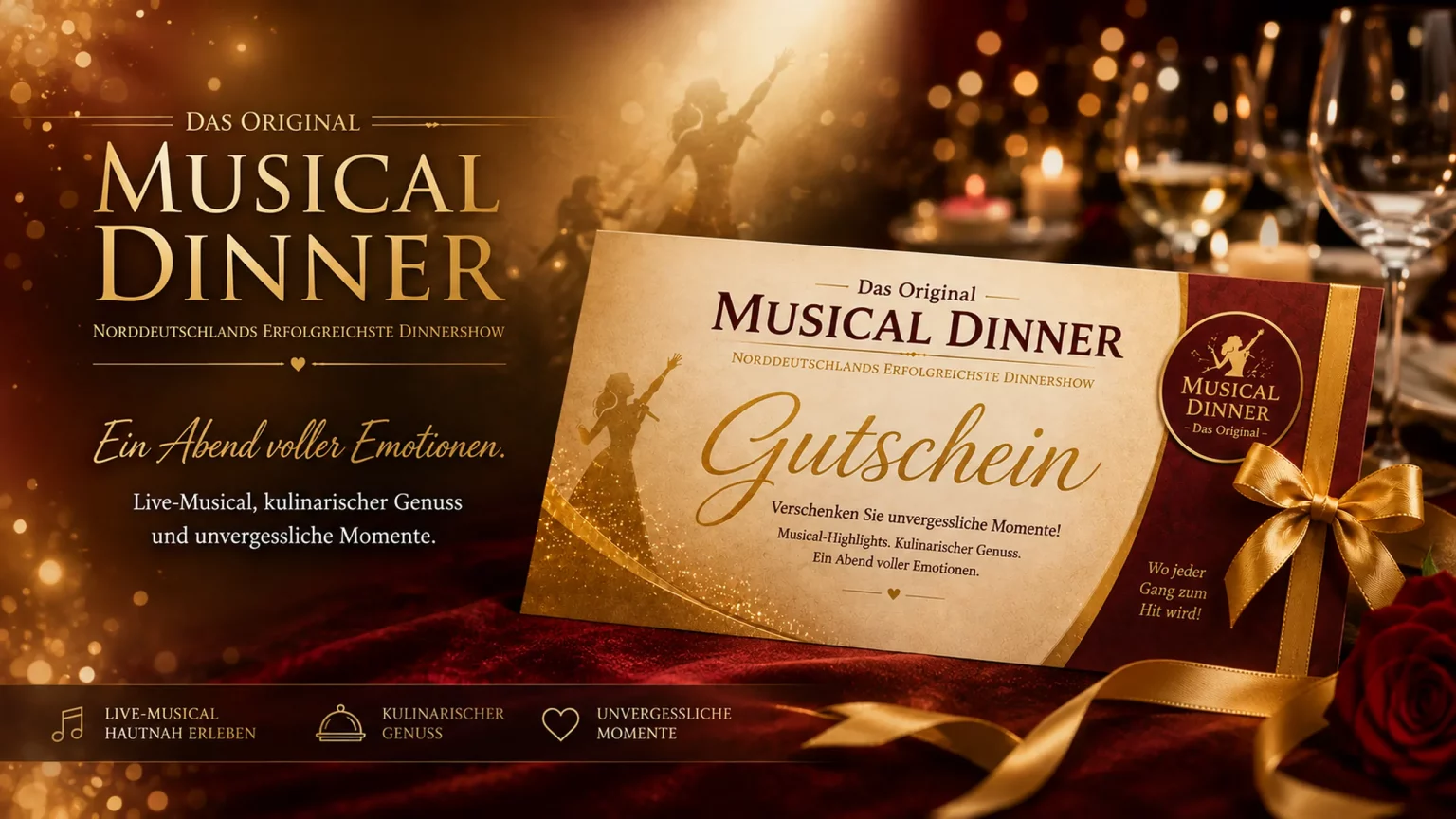 Musical Dinner Gutschein – Das Original verschenken